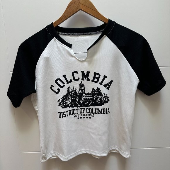 Colombia Black & White Cropped Tee - Picture 1 of 2